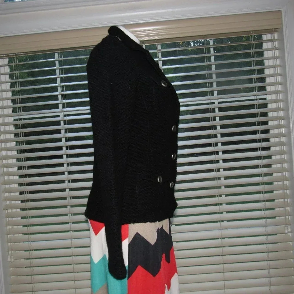 MARISOL Italian Wool Blend Black Jacket Blazer M - Picture 4 of 7